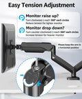 Dual Monitor Desk Arm Mount For 22 To 32 Inch Screens Height Adjustable Vesa 75x75 Or 100x100 Compatible tension adjustment guide