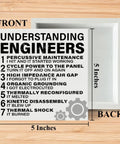 Funny Engineer Gift For Men Dope Desk Decor For Mentors, Coworkers, Dads, And Husbands At Home Office Wooden Sign 5x5 Inch Display