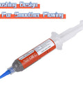 Lead Free Solder Paste No Clean Sn42 Bi58 T4, 138C Melting Point, 30g Net Weight syringe with blue nozzle for smooth flow