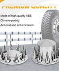 Chrome 33mm Pointed Axle Cover Kit For Semi Trucks With Screw On Lug Nut Covers 2 Front And 4 Rear Wheel Hub Caps Includes Installation Tool