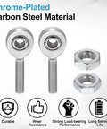 Knockout Quarter Inch Rod End Kit With Right And Left Hand Threads And Jam Nuts For Traction Bars And Steering Linkage Beefy Chrome Plated Steel For Garage Undercarriage Builds with dual chrome terminals.