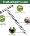 13.7 Inch Stainless Steel Soil Sampler Probe With T Handle Includes 5 Reusable Sample Bags For Easy Soil Testing Pro Grade Tool