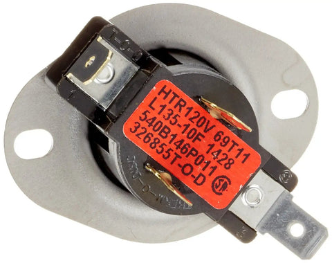 WE4M216 Dryer Cycling Thermostat Replacement Part for Electric and Gas Dryers, circular metal component with labels