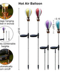 Solar Pathway Lights Outdoor 4 Pack Hot Air Balloon Style Waterproof For Patio Garden Yard Walkway Fence Decor Auto On After Dark With Adjustable Heights And Easy Sun Powered Charging No Fuss Setup