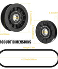 Idler Pulley And Drive Belt Kit For Mower Decks GX20006 GX20286 GX20287 Fits L100 with dimensions and measurements