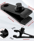 Heavy Duty Tarp Clips With Lock Grip Clamps And Thumb Screw Design Durable Nylon Weatherproof Awning Clips For Camping Tarps Awnings Caravan Canopies Car Covers Pool Covers Boat Covers showing dimensions and grip detail.