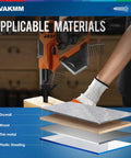 Heavy Duty Drywall To Wood Screws, Size 6 By 1-5/8 Inch Collated Fasteners, shown with materials: drywall, wood, thin metal, plastic sheeting.