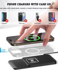 Sweet Qi Wireless Charging Pad For Chevrolet Bolt Ev featuring non-slip silicone, ideal for charging phones with cases.