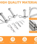 Heavy Duty Hitch Pins R Clips and Spring Retaining Wire Hair Pins for Trailers Tractors Mowers Carts and Trucks 3.5mm Wire