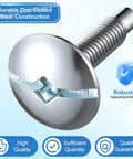 Close-up of 18 Pack Heavy Duty Silver Electrical Panel Screws For Square D Schneider Qo Homeline Siemens Murray Load Center hardware.