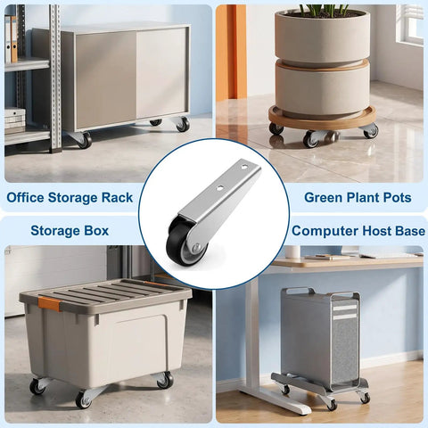 Heavy Duty Low Profile Caster Door Support Wheel Replacement For Garden Gates Rustproof Stainless Steel And Rubber Roller in office storage.