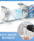 Rad Clear Acrylic Skateboard And Snowboard Wall Mount Rack For Secure Deck Display showing installation with snowboards mounted.