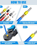 How to use Pro Grade Ferrule Crimping Tool Kit With 1800 Wire End Terminals And Crimpers, Self Adjustable Ratchet for connectors