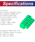 3.5mm Pitch Phoenix PCB Screw Terminal Block Connector Pack of 5 in green, showing 2 to 24 pin options for electronics use