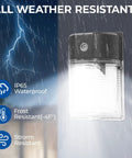 26W LED Wall Pack Light With Dusk To Dawn Sensor 3000LM IP65 Waterproof Outdoor Security Flood Lighting in storm