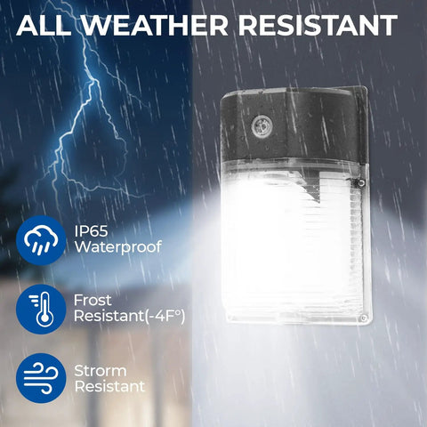 26W LED Wall Pack Light With Dusk To Dawn Sensor 3000LM IP65 Waterproof Outdoor Security Flood Lighting in storm