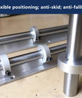 Set Of Four SBR25 Linear Rail Shaft Stop Collars Aluminum Alloy Clamp On Rings installed on linear rails for motion guide support.