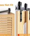 4-Piece No-Drill Soft Close Barn Door Hardware Kit For 70 To 160 Lb Sliding Doors, not fitting bifold or single track doors