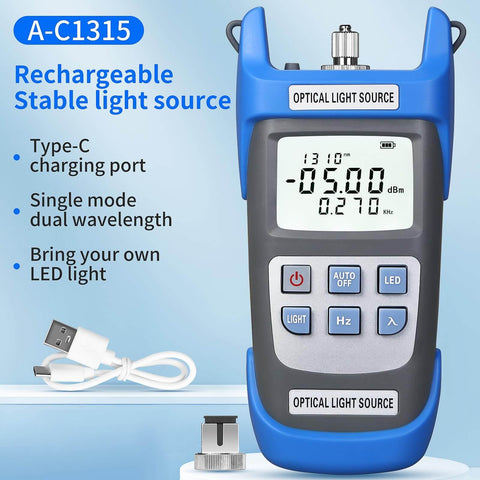 Pro Grade Rechargeable Fiber Optic Light Source And Power Meter For Single Mode Testing With Dual Wavelength 1310 Nm And 1550 Nm
