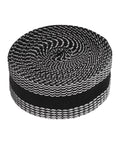 Iron On Hem Tape 5m Roll For Jeans And Heavy Fabric No Sweat Fix Quick Pants Mending Adhesive Strip Tailor Free Clothing Repair Tape, black and white pattern, rolled up.