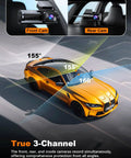 4K Front Dash Cam With Inside Cabin And Rear View For Your Ride, Front 4K Footage And 1080P Interior And 1080P Rear in action.