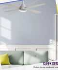 Living room with installed 3 Speed Ceiling Fan Control And Dimmer Light Switch, dual slide controls, sleek design, white wall.