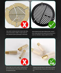 Comparison chart of acrylic and aluminum focusing masks and rubber bolts for telescopes.