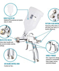 Slick Top Shelf Handheld Paint Sprayer With Hella Fine Atomization And Detachable Nozzle For Water Based Finish Coating On Any Knotty Diy Weekender Build, featuring 600cc plastic cup and stainless steel nozzle.