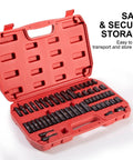 Impact Socket Set 54 Piece Quarter Inch Drive in red heavy duty storage case