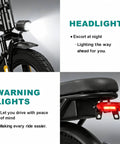 Epic Foldable Electric Bike For Adults With 750W Peak Power And 23 MPH Max, 14 Inch Compact Ebike, 48V 12Ah Battery, 35 Mile PAS Range, Ideal For Commutes And Weekend Joyrides, front headlight and rear warning light