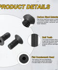 Built Tough Carbon Steel M2.5x6 Flat Head Socket Cap Screws 100 Piece Bundle Black Oxide Coated Grade 10.9 Heavy Duty Machine Bolts with hex head.