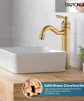 Antique Brass Bathroom Vessel Sink Faucet With Long Reach Single Handle Deck Mounted Mixer Tap For 1 Hole Installation