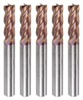 Five HARFINGTON carbide square end mills set; 6 mm diameter, 50 mm shank, TiSiN-coated, 4-flute milling bits