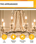 Efficient 4W LED Candelabra Bulbs 450 Lumens 2700K Soft White Dimmable B10 Style For Chandeliers UL Listed 12 Pack 40W Equivalent Cozy Warm Glow Vibe For Living Rooms And Bedrooms in chandelier