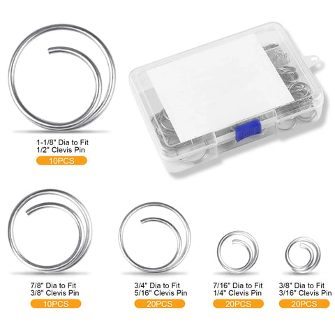 80 Pcs Stainless Steel Cotter Ring Kit With 5 Sizes Durable 316 Stainless Steel Split Rings For Clevis Pins Marine And Trailer Hardware Must Have For Hitch Pin Lock Systems