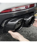 Changan UNIK 2021 2024 Carbon Fiber Exhaust Tail Pipe Muffler Cover With Stainless Steel Inner Liner installation demonstration.