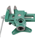 Parrot Vise Multi Angle Bench Vise 3.5 Inch For Woodworking And Metalworking, 360 Degree Swivel, Precision Cast, Adjustable Jaw Width, Durable Clamp Vise For DIY Pros And Hobbyists, green cast iron