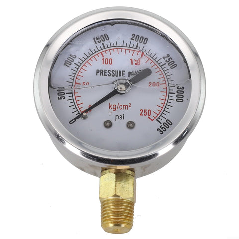 Heavy Duty Industrial Stainless Steel Hydraulic Oil Pressure Gauge With Glycerin Filled For Superior Vibration Resistance