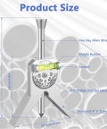 Front view of pipe center finder with 4-inch Y-type base, adjustable dial, bubble level, and hex wrench.