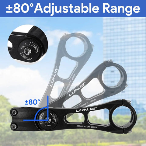 Adjustable Bike Stem Riser And Handlebar Extender For 31.8mm Bars Universal 28.6mm Fork With 80 Degree Range