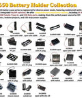 Top Tier Dual 18650 Battery Holder For 7.4V 2 Cell Power Packs Black Chassis Mount Case collection layout image.
