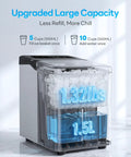 Top Tier Countertop Ice Maker Chilling Drinks On The Fly With Dual Size Bullet Ice Producing Over Twenty Six Pounds Daily Featuring Fast Six Minute Release And No Sweat Self Cleaning Care showing large capacity ice basket and water tank.