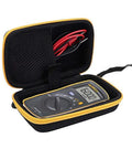 Open Beefed Up Case For Fluke 101 106 107 Handheld Digital Multimeter showing meter plus red and black test leads