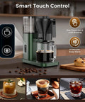 SCA Certified 8 Cup Drip Coffee Maker With 3 Second Instant Heat And Precise Temperature Control with removable water tank