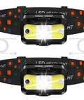 Rechargeable LED Headlamp 2 Pack With Waterproof Design, Ultra Bright White And Red Lights, Motion Sensor, USB-C cables included
