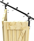36 Inch Bi Folding Sliding Barn Door Hardware Kit With Carbon Steel Rail And Two Rollers installation on wooden door