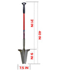 Beast Of A Compact Steel Garden Spade With Serrated Blade And Inverted V Tip For Root Removal, Red Portable Digging Shovel