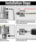 Installation steps for 1 Inch Tungsten Carbide TCT Hole Saw Kit With Titanium Plated Pilot Drill Bit For Metal Stainless Steel Iron Wood Plastic