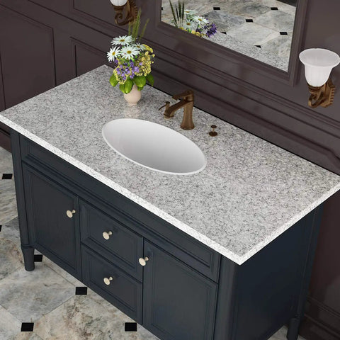 Gray Granite Self Adhesive Contact Paper Peel And Stick For Countertops Waterproof Vinyl Laminate Sheet on bathroom vanity.