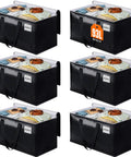Collapsible Moving Bags 93L 6-Pack Heavy-Duty Packing Totes with Clothes and Accessories Visible